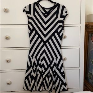 RVN Graphic Stripe Flare Night Out Dress